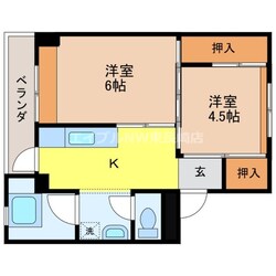 ビレッジハウス琴海２号棟の物件間取画像